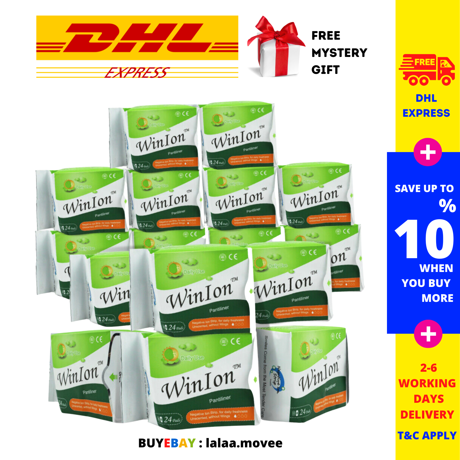 16 X Winalite Winion Sanitary Napkins Liner Pantiliner (24 Pads/Pack) - $123.55