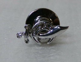 Vintage Anson Men&#39;s Sterling Silver Diamond Tie Tack Pin Mason Shriner Scimitar - £23.97 GBP