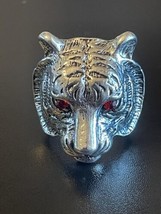 Vintage Zinc Alloy Tiger Head Ring Men Power Dominant Rings Jewelry Size 9 - £11.73 GBP