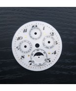 Antique Triple Date &amp; Moon Phase Pocket Watch Enamel Dial 45mm - $263.60 CAD