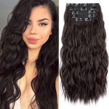 Clip In Hair Extensions 6PCS Long Synthetic Thick Wavy (20&quot;,230G,Dark Br... - £16.19 GBP