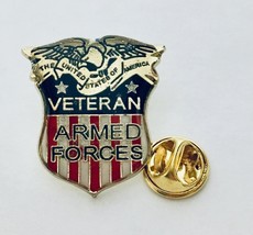 USA Veteran American Armed Forces Flag Eagle Lapel Pin Shield United States #1 - £7.02 GBP+