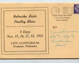 Nebraska State Poultry Show Booklet Fremont Nebraska City Auditorium 1955  - £14.24 GBP