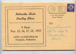 Nebraska State Poultry Show Booklet Fremont Nebraska City Auditorium 1955  - £14.21 GBP