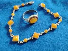 925 Sterling Silver Ring And Bracelet Set 7.5 In Long Ring Sz 7.5 Free S... - €34,23 EUR