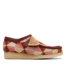 Clarks Originals Wallabee Low Men&#39;s Yellow and Red Multi Canvas Suede Oxfords 26 - £127.20 GBP