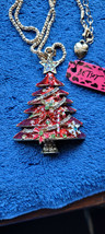 New Betsey Johnson Necklace Red Christmas Tree Holiday Christmas Collectible - £11.98 GBP