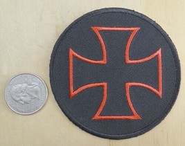 Maltese / Iron Cross Red / Black IRON-ON / SEW-ON Embroidered Patch Biker 3&quot;X3 - £3.91 GBP