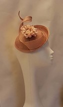 FASCINATOR, Dusty Peachy Pink Hat Fascinator,Wedding, Church hat, Goodwo... - £34.04 GBP