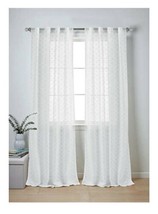 Wamsutta Collective Whitney 2-Pack 37 X 63” Rod Pocket Curtain Panels white grey - £18.99 GBP