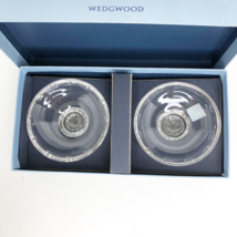 Wedgwood Pair Candle Holders Set Clear Crystal Taper Candle Holders Pola... - $50.48