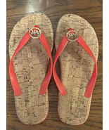 Michael Kors Mk Charm Red Jelly Cork Thong Slide Sandal Size 7 M EUC, $98 - $19.80