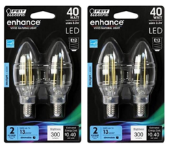 LED Light Bulb 40W 5000K 300-Lumens Daylight 2-ct Feit BPCTC40950CAFL2 (... - $13.85