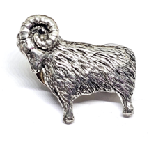 Ram Sheep Badge Brooch Farm Animal Pin Pewter Farmer Badge Lapel Pin Unisex Uk - £5.83 GBP