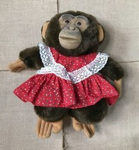 Vintage Childs Playmate Plush Squeaker Chimp Monkey Ape Puppet Stuffed Animal - £20.27 GBP