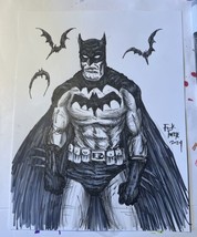 Batman From Batman 100 DC Comic Original Art  Drawing By Frank Forte - £51.34 GBP