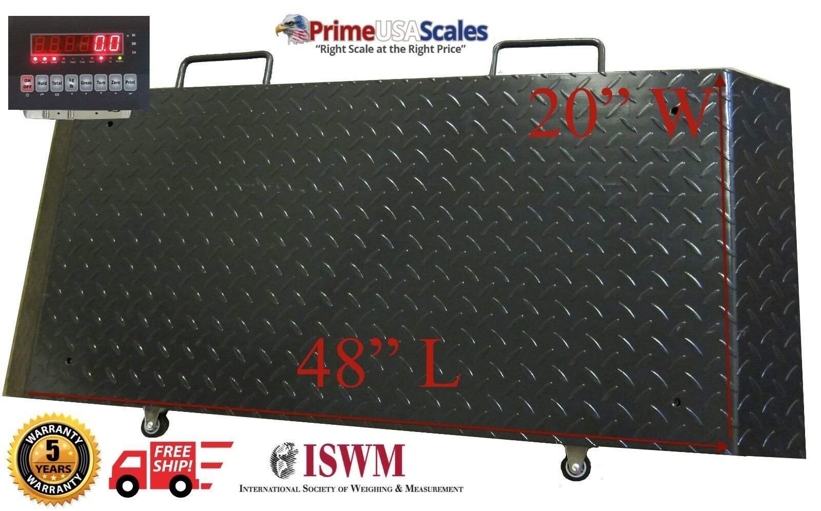 Animal Livestock Scale 50&quot; x 20&quot; Platform 1,000 lb x 0.2 lb with Indicator - $695.00