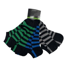 Prince Mens Strips Socks 3 PACK, One Size, Grey Blue Green Black - $29.40