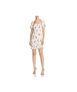 Aqua Womens S White Floral Smocked Short Sleeved Mini Dress NWT Q85 - $59.14 CAD