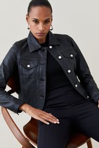 Women Black Trucker Leather Jacket Pure Lambskin Size S M L XL XXL Custo... - £120.39 GBP