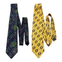 Vintage Silk Ties Set – Robert Talbott Golf Club &amp; Rooster Plaid Golfer ... - $26.00