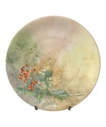 Vintage Antique 7.5&quot; Hand Painted Floral Design Cabinet Plate Artist Signed - £29.38 GBP
