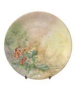 Vintage Antique 7.5&quot; Hand Painted Floral Design Cabinet Plate Artist Signed - £27.93 GBP