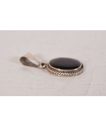 Taxco Mexico Large Oval Onyx Sterling Silver 925 Pendant Signed TN-44 - $73.11 CAD