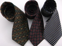 3 TIES JOHN COMFORT ONYX POLYESTER DELUXE UNBRANDED AND MALLORY AND CHUR... - $9.99