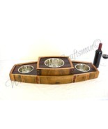 Wine Barrel Stave Food and Water Elevated Feeding Stand - Bowser - CA Ba... - £214.36 GBP