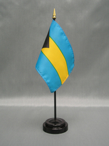 Bahamas Mini 4&quot;x6&quot; Desk Stick Flag, With Black Plastic Stand - £7.18 GBP