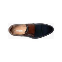 Stacy Adams Raythorne Cap Toe Double Monk Strap Shoes Navy Brown 25671-414 image 4