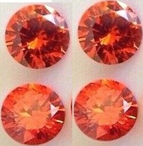 CUBIC ZIRCONIA RED 6  x 3.4 MM ROUND lot of two LOOSE STONE  - £4.71 GBP