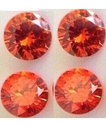 CUBIC ZIRCONIA RED 6  x 3.4 MM ROUND lot of two LOOSE STONE  - £4.72 GBP