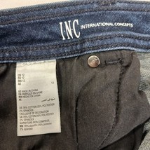 INC International Concepts Women's 12 Blue Cotton Blend Frayed Trim Denim Skirt image 4