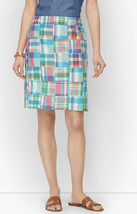Talbots Madras Plaid Patchwork Short Skirt 6P Lined Flat Front NEW with ... - $33.24