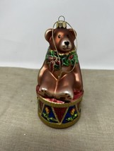 Fritz and Floyd Large Christmas Ornament Bear Sitting on Drum - £19.56 GBP
