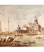 1915 Church Of Santa Maria Della Venice Art Plate Linen Print Guardi DWWW11 - $733.58 MXN
