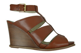 Brooks Brothers Womens Light Brown Leather Strap Wedge Sandals Heels 3&quot; US 7.5 W - $68.81