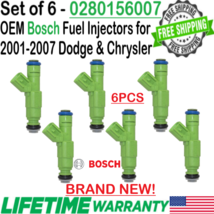 NEW OEM Bosch x6 Fuel Injectors for 2001-2007 Dodge, Chrysler 3.3L V6 0280156007 - £206.37 GBP