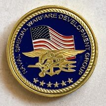 US NAVY SEAL WARFARE  GROUP American Flag With Velvet Case w/ Retirement... - $36.84