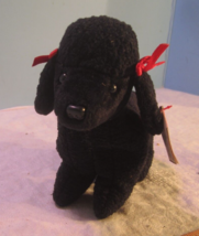 TY Beanie Babies Baby plush DOG PUPPY POODLE  BLACK W/RED BOWS  &quot;GIGI &quot; ... - £9.32 GBP