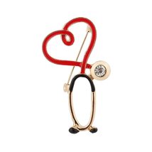 Medical Lapel Fashion Scope Brooch Pins Enamel Stethoscope Nurse Badge Bulk Lape - £8.63 GBP