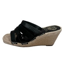 VINCE CAMUTO Womens Black Molisana Wedge Slip On Leather Espadrille Shoe... - £23.22 GBP
