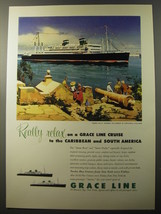 1953 Grace Line Cruise Ad - $18.49