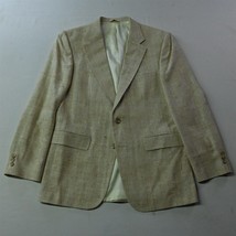 Vtg Preferred Stock 38R Beige Silk Men Blazer Suit Jacket Sport Coat - £30.66 GBP