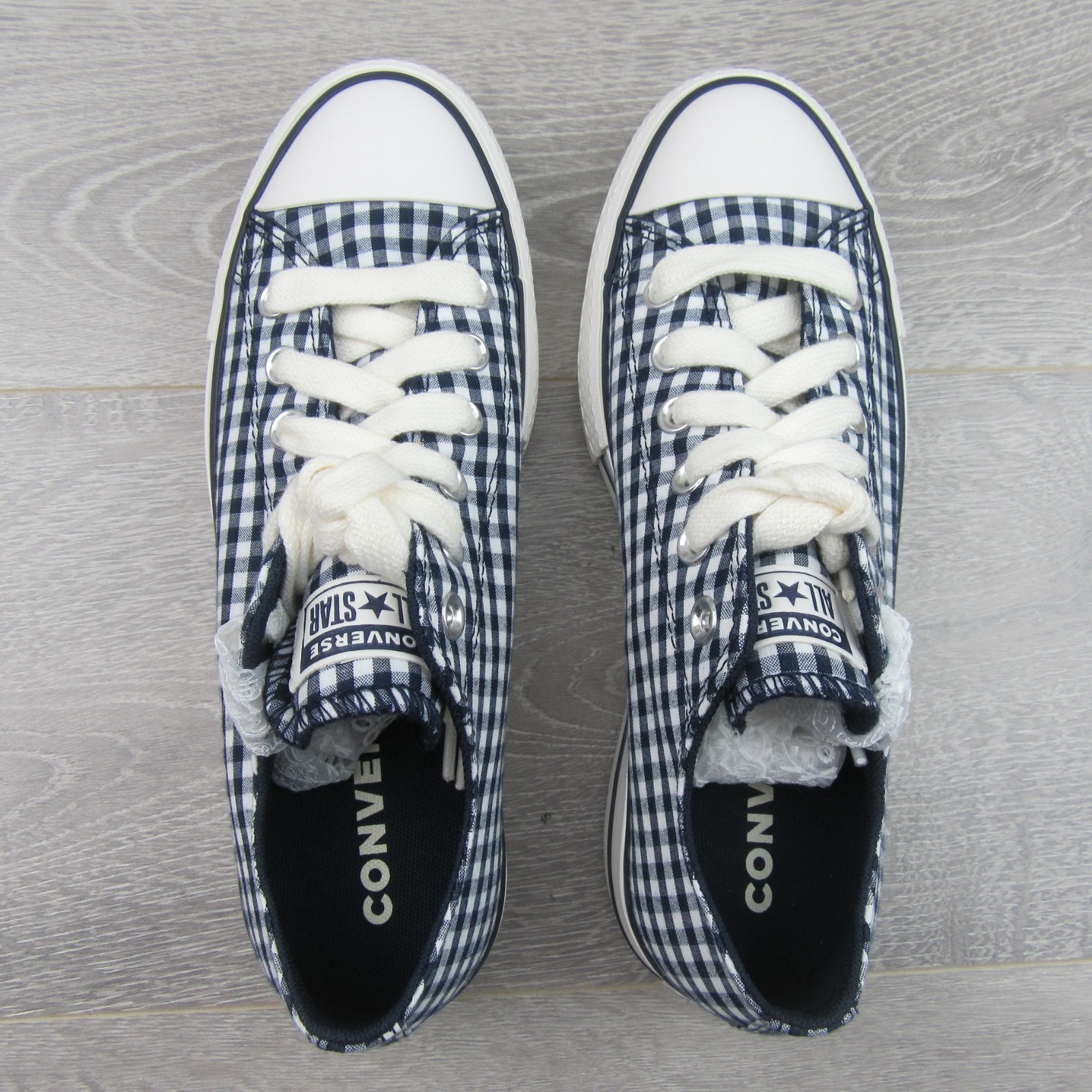 Converse CTAS Lift Platform Gingham Womens Size 8 Obsidian White NEW A13664C Item image 11