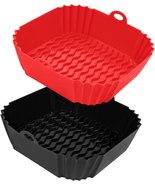 2 Pack Air Fryer Silicone Liners, 8.5&#39;&#39;Square Air Fryer Silicone Basket,... - £11.00 GBP