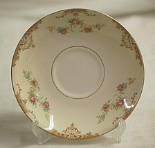 Aristocrat by Homer Laughlin Saucer Plate Eggshell Nautilus Tan Border Floral - £10.11 GBP