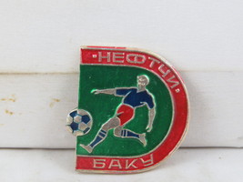 Vintage Soccer Pin - Neftchi Baku Soccer Player Graphic - Stamped Pin - £15.01 GBP